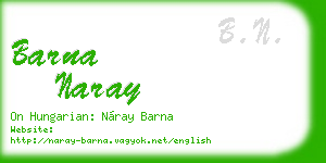 barna naray business card